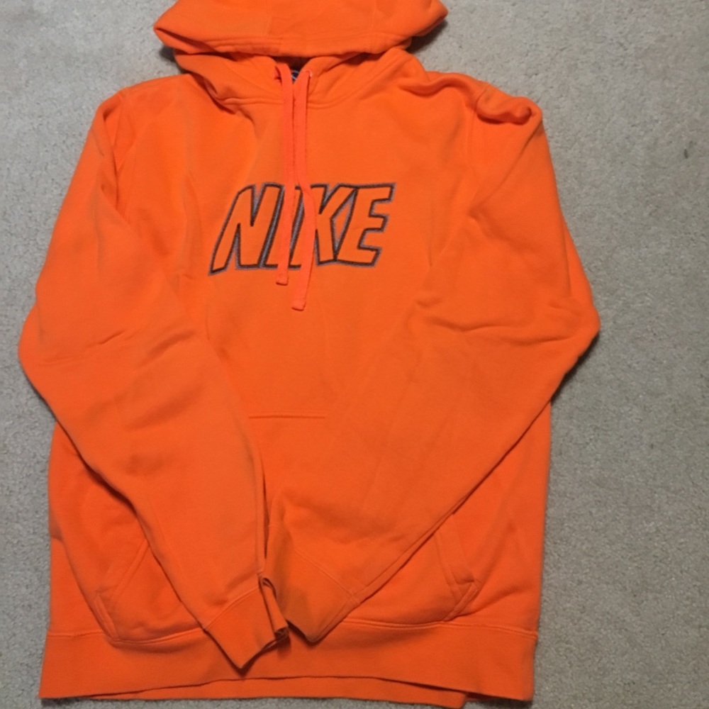 orange Nike fleece hoodie